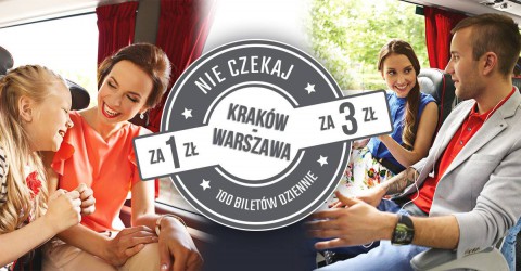 Lux Express: tylko dziś w nocy Warszawa-Kraków za 1 zł i 3 zł!
