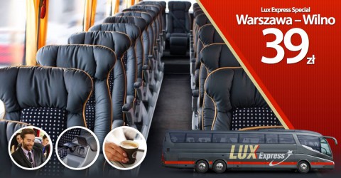 39 zł na połączenie Warszawa-Wilno z Lux Express Special!