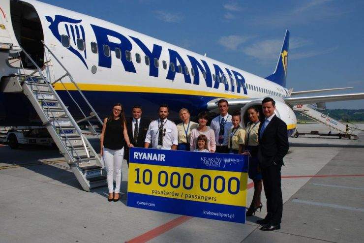 Ryanair: 10 milionów pasażerów w Krakowie!