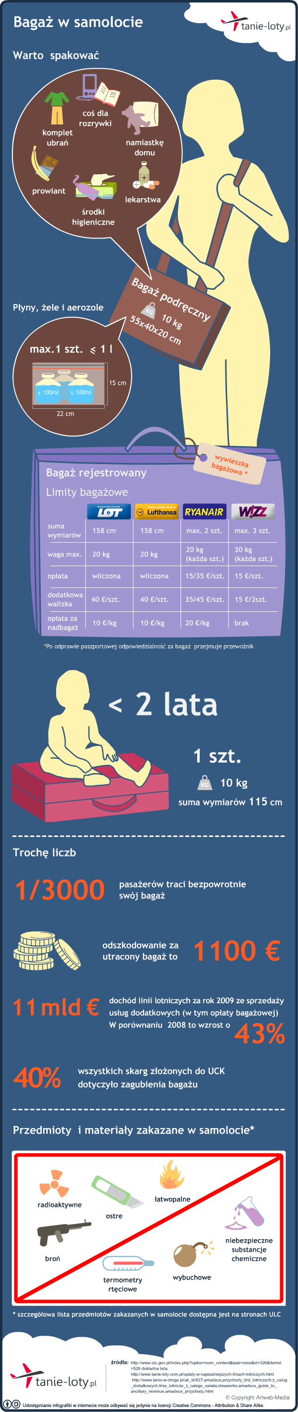 Bagaż w samolocie.