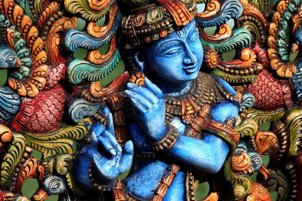 indyjska płaskorzeźba z wizerunkiem boga wisznu