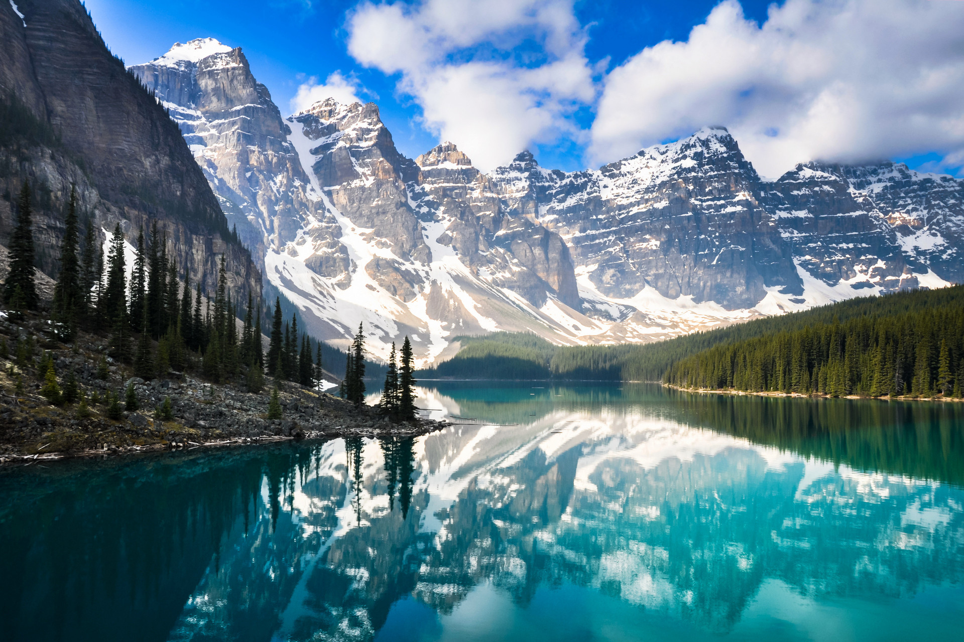 jezioro moraine, alberta, kanada