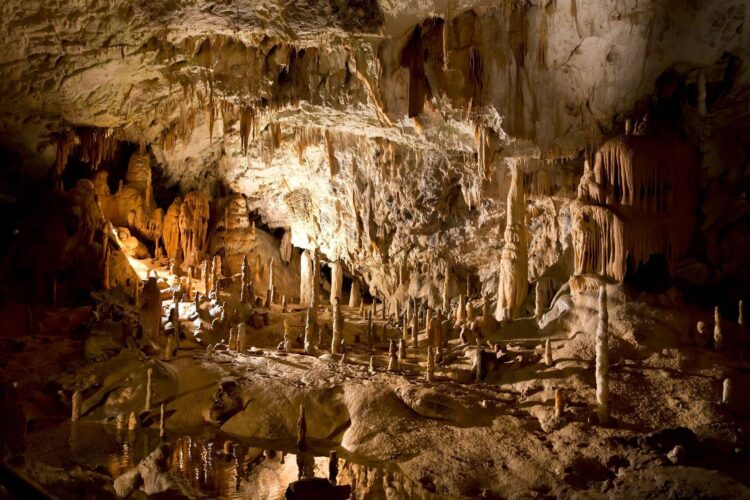 stalaktyty w jaskini