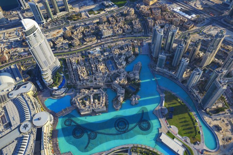 widok z wieżowca w Dubaju
