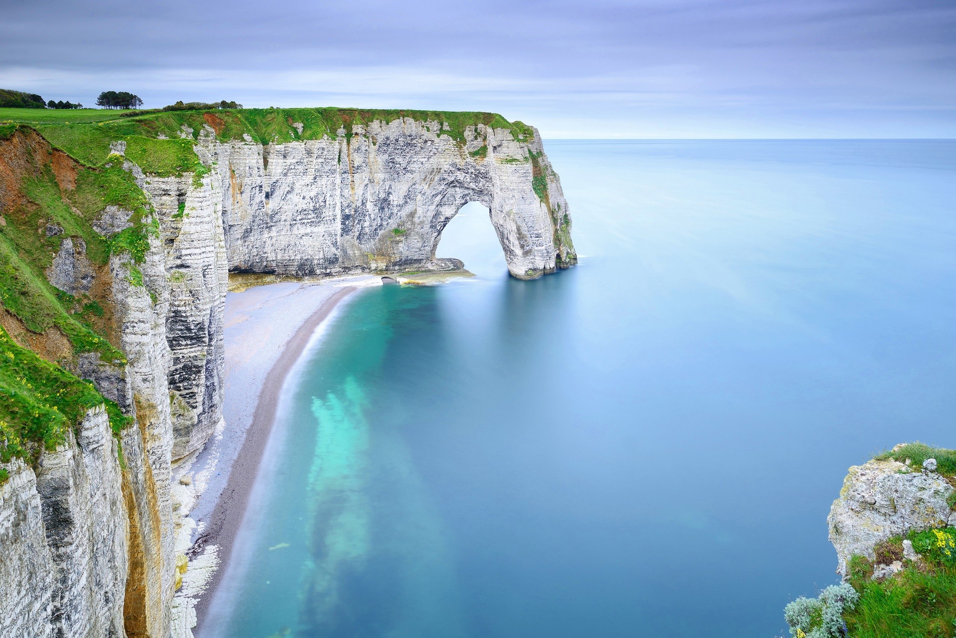 normandia, francja, etretat, plaża