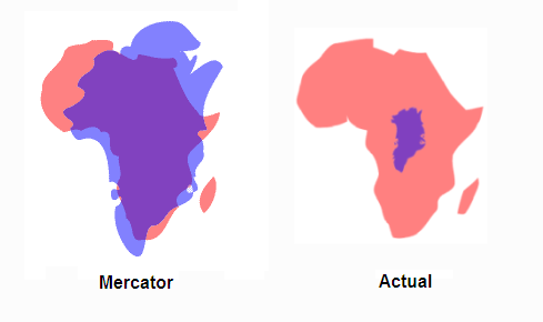 Grenlandia vs Afryka. Mapa Merkatora w porównaniu z rzeczywistością