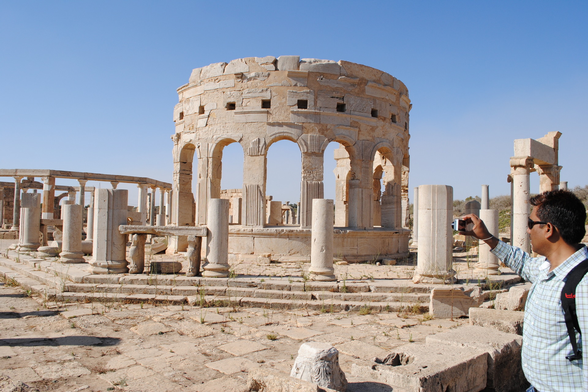 Ruiny starożytnego miasta Leptis Magna, Libia