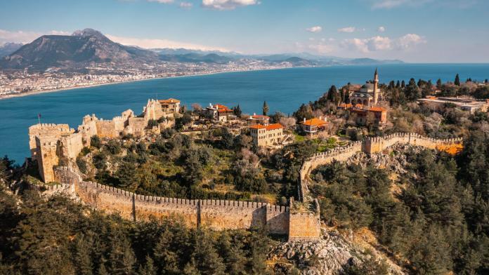 Aerial view of Alanya Castle