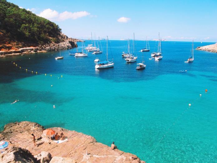 Cala salada beach in Ibiza Spain