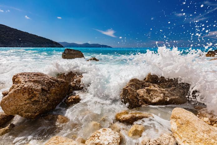 Myrtos Beach in Kefalonia, Greece