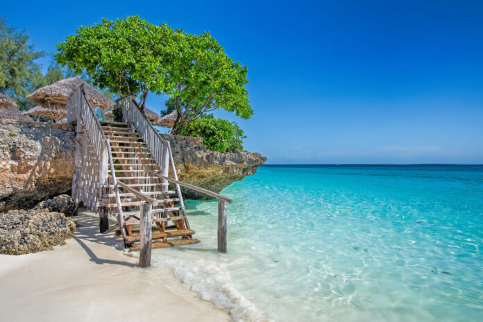 Sand and ocean at Zanzibar beach