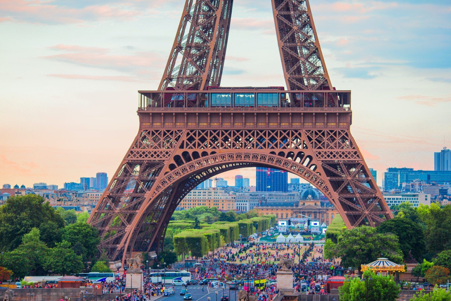 Beautiful view of Eiffel Tower in Paris