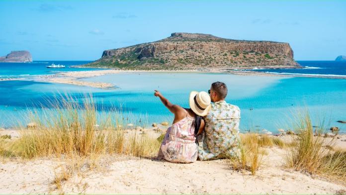 Crete Greece, Balos lagoon on Crete island, Greece