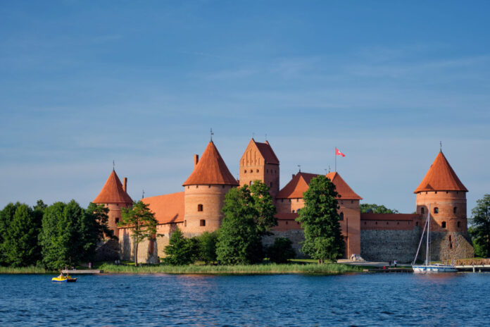 Trakai Island Castle in lake Galve, Lithuania