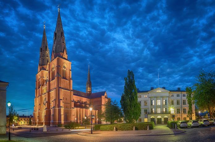 Uppsala Cathedral in the evening, Sweden