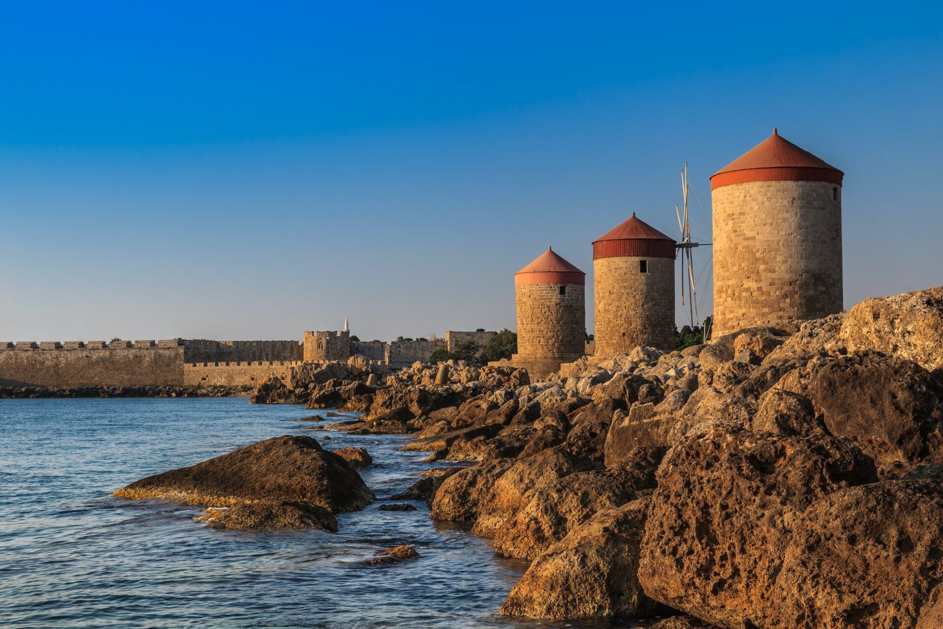 windmills at Rhodes Greece