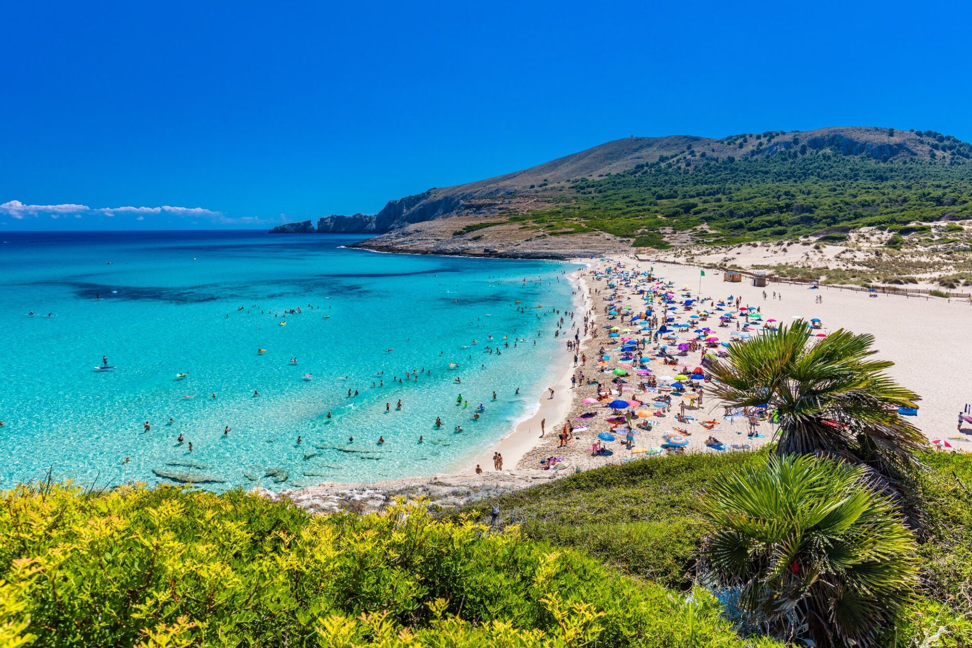 Beautiful sandy beach of Cala Mesquida, Mallorca, Balearic islands, Spain