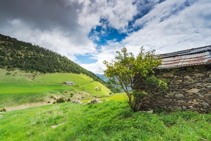 Rural dry stone farm house in Andorra Pyrenees