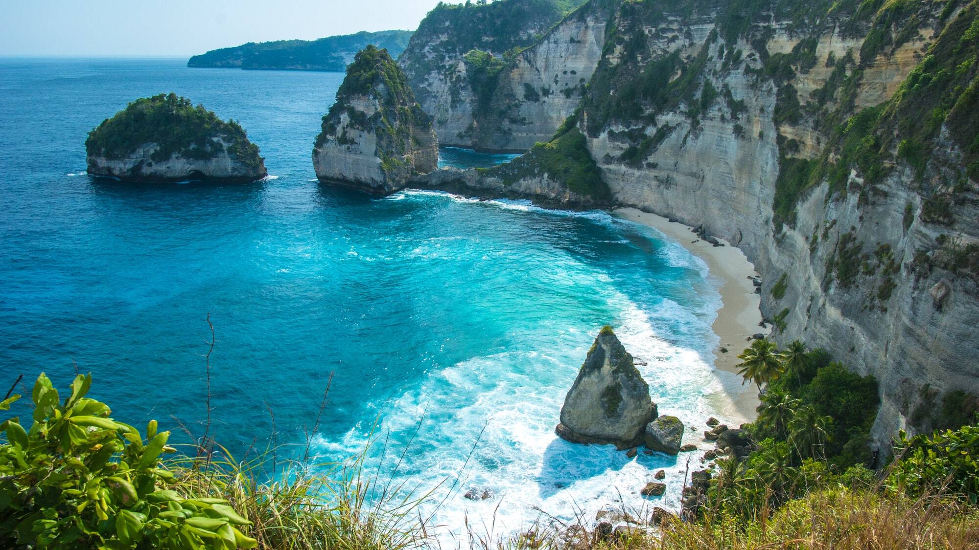 Beautiful Rock in Ocean on Atuh Beach, Nusa Penida, Bali, Indonesia