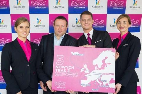 Wizz Air świętuje umieszczenie szóstego samolotu w Katowicach i obsługę 4 nowych tras!