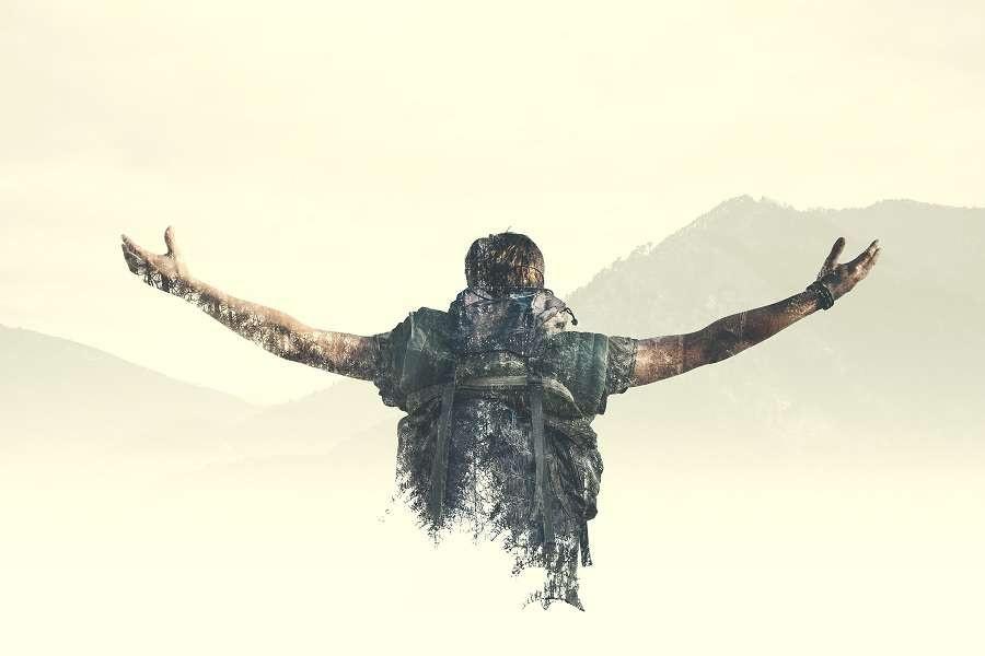 Double-exposure-man-reach-the-top-of-the-mountain-shutterstock_394148533