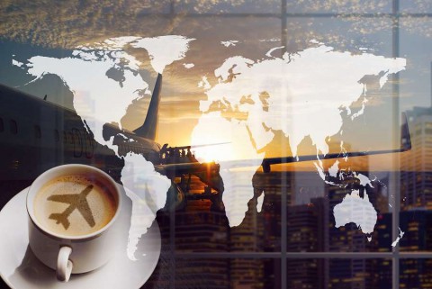 Airport-coffee-and-traveling-the-world.-City-buildings-and-boarding-queue.-Double-exposure-collage.--shutterstock_667292413