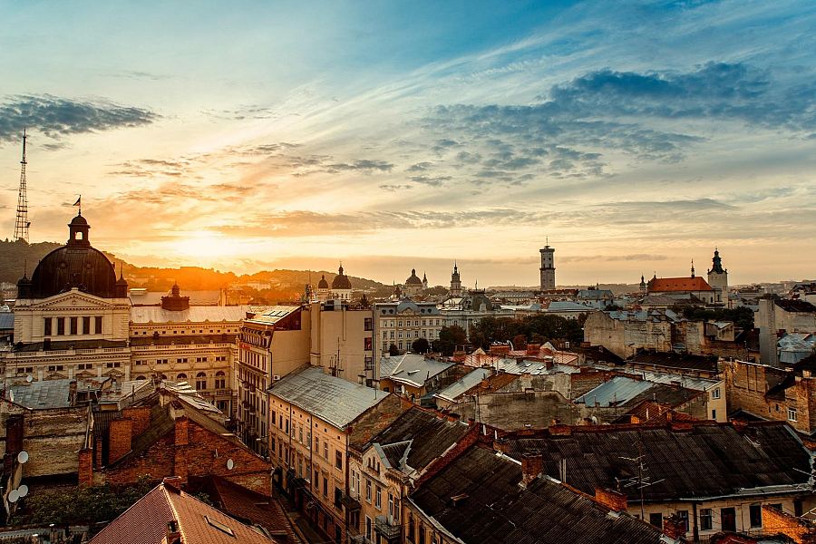Lwów - panorama starego miasta