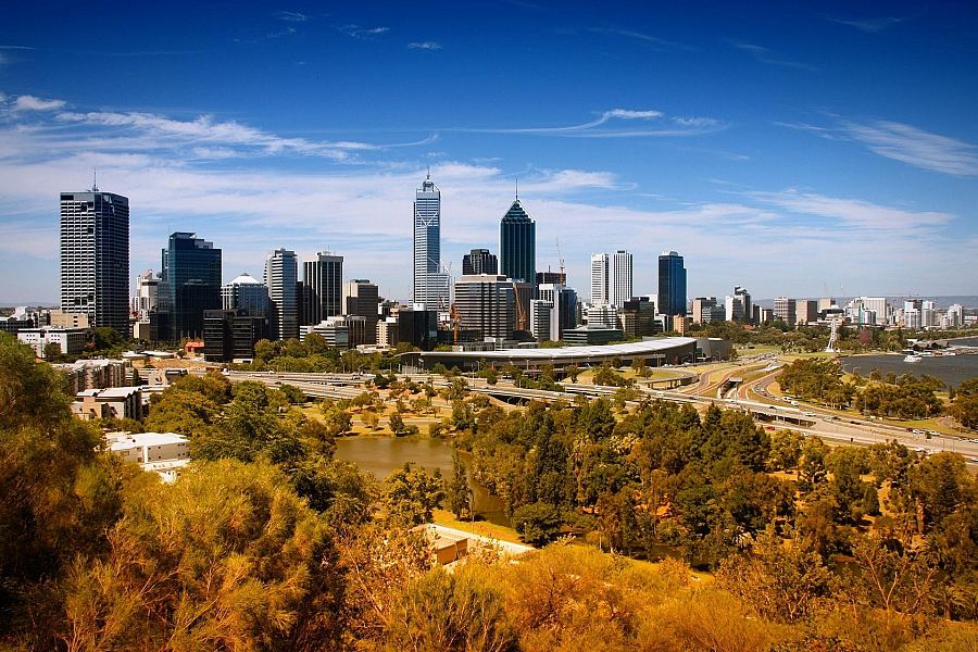 Perth - panorama centrum miasta z Kings Park