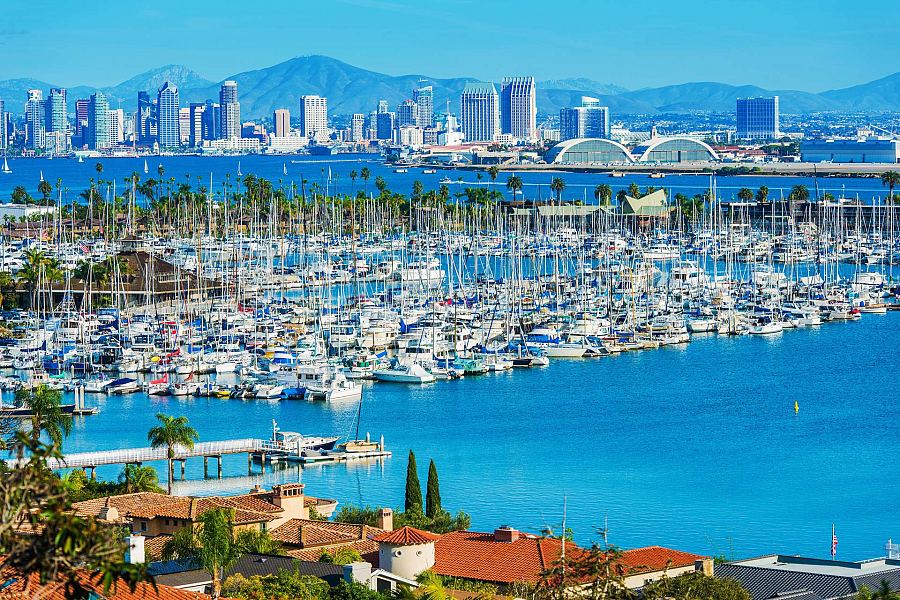 Panorama San Diego i zatoka w Kalifornii
