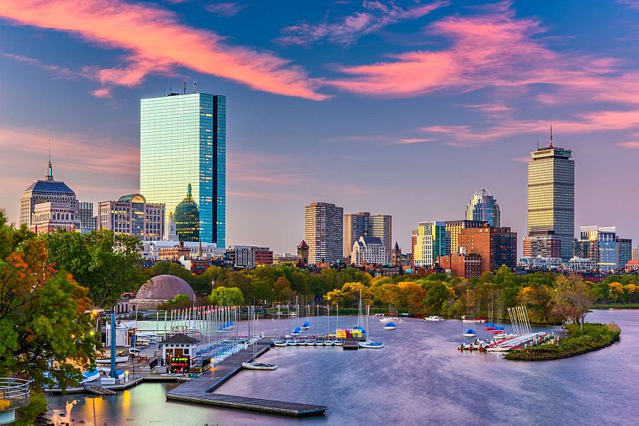 Boston - panorama miasta nad rzeką Charles